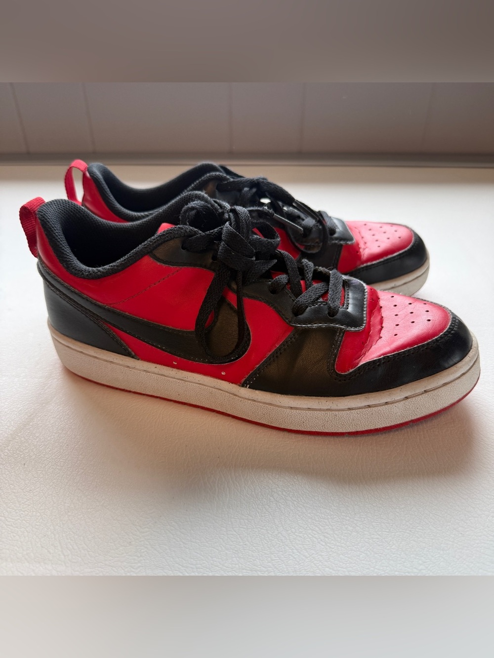 Nike Court Borough Low Recraft Red and Black Size 6.5Y/ Women’s 8